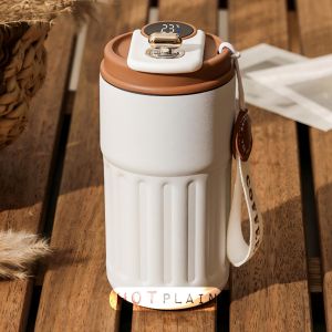 MUG Kopi Botol Minum Aesthetic Tumbler Gelas Termos Mini Panas Dingin Smart Digital Display SUS316