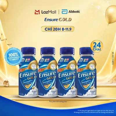 [CHỈ 20H 08-11.9 GIÁ TỐT MUA NGAY-SLCH] Thùng 24 chai Ensure Gold 237ml [bao bì thay đổi theo từng đợt nhập hàng]