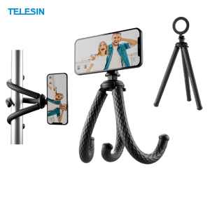 TELESIN แม่เหล็กตัวปลดขาตั้งกล้องโทรศัพท์แบบปลาหมึกสำหรับคลิปเก็บสายโทรศัพท์มือถือขนาดเล็กไม้เซลฟี่สำหรับสมาร์ทโฟนขาตั้งกล้องเล็กๆอเนกประสงค์