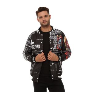 Jaket Varsity Jaket Baseball Bomber Parasut Printing Pria Wanita Bergambar Original Brutalists