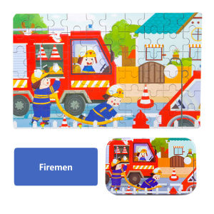 Sweetybayi 60Pcs Kids Wooden Jigsaw Puzzle With Iron box Baby Early Learning Puzzle Toys Boys Girls Montessori Education