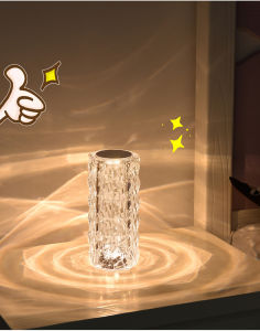 ookila Crystal table lamp bedroom rose lamp diamond net red atmosphere bedside lamp romantic charging petal night light