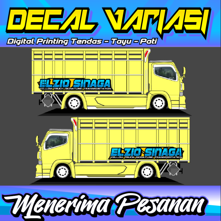 [TERBARU]Stiker Bak Samping Truk Stiker Variasi Truk Stiker Bak Elzio Sinaga Stiker Decal Stiker Nama Bisa Reques/Digant Ukuran 300x50 cm