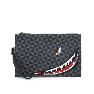 2026 New Mens Business Casual Clutch Bag Fashion Shark Print Envelope Bag Wallet Phone Bag Large Capacity Mens Gifts Pouch Pho2026
