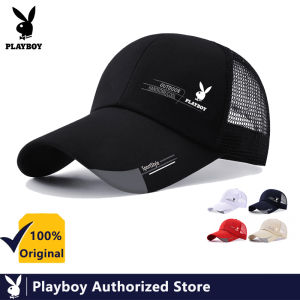 PLAYBOY 100% Pure Cotton Mesh Breathable High-quality Baseball Cap Mens Spring and Summer Hat Shade Ins Tide Baseball Cap Womens Long-brimmed Sun Hat
