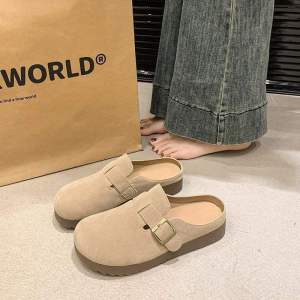Free Shipping Thick-Soled Closed-Toe Slip-On Sandals For Women 2026 Spring/Autumn New Style Easy-To-Wear Sandals