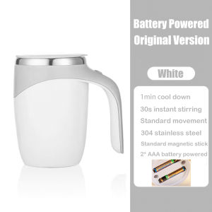 380ml Rechargeable Self Stirring Coffee Mug Stainless Steel Double Wall Insulation Automatic Magnetic Stirring Portable Coffee Cup Auto Magnetic Mug Electric Stirring Mug