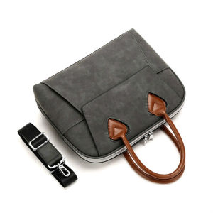 MINGKE Laptop Bag 13 14 15.6 inch Handbag for Women PU Leather Business Waterproof Shockproof Large Capacity