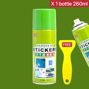 BIN LU 3 Bottles Sticker Remover Spray - Glue Remover for Adhesive & Sticker Remover Cleaner - Adhesive Removal Spray - Car Sticker Remover - Adhesive Cleaner - Free Bonus Tool - Strong Sticker Glue Removal