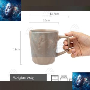 500ml Japanese Mug Retro Style Embossed Mug Minimalist High End Ceramic Mug Ceramic Cup