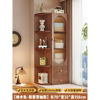 AUREO Solid Wood Bookshelf Simple Modern Balcony Bookshelf Storage Cabinet Window Sill Corner Cabinet Window Side Storage Cabinet Storage Cabinet