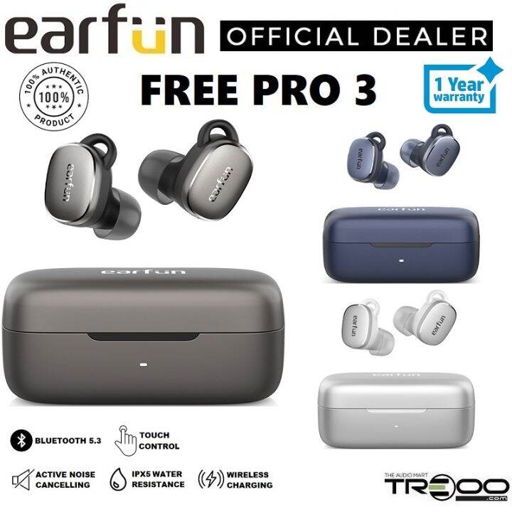 EarFun Free Pro 3 True Wireless Bluetooth Noise-Cancelling In-Ear ...