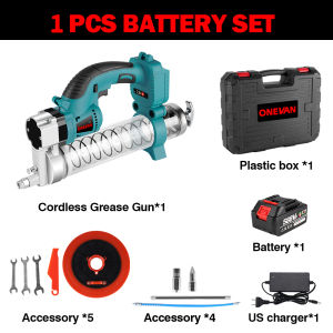 ONEVAN 69Mpa 10000PSL Brushless Electric Car Grease Machine Cordless Car Lubricating Oil Injector Fat Machine Hardware Tools For Makita 18v Battery