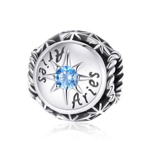 BAMOER Vòng Tay Bạc Chính Hãng Cho Nữ Hạt Bạch Dương Sáng Bóng Bằng Sterling 925 Hạt Charm Kim Loại Để Tự Làm Trang Sức Hạt SCC1725