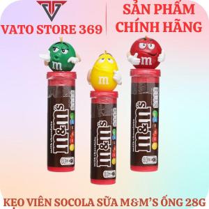 Kẹo socola sữa M&M milk chocolate nâu ống 28g