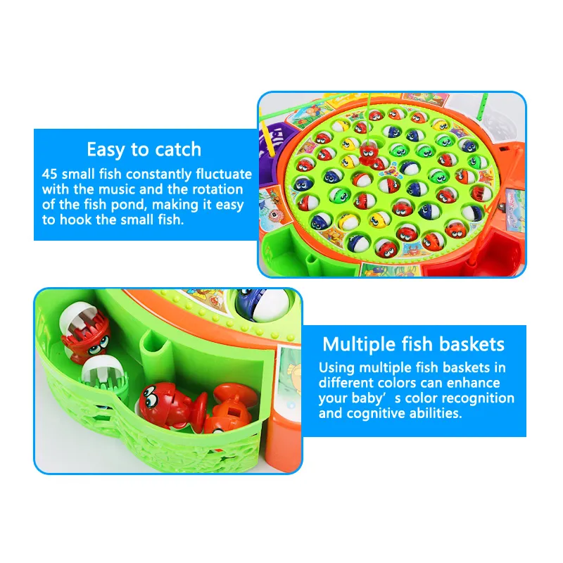 Fishing Game Play Set, Toddler Fishing Game No Odor with Music  Accompaniment for Birthday Gift