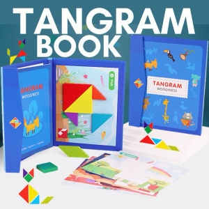 Tangram Woodiness Tangram Book Educational Toys Montessori Tangram Shape Recognition Toys for kids