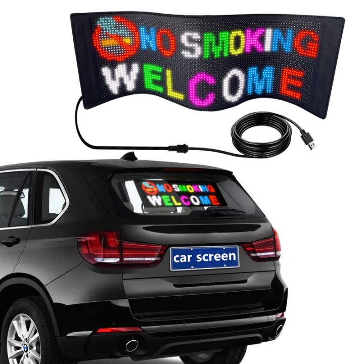 LED Car Screen Sign Advertising RGB Foldable Scrolling Message display