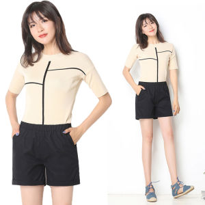 กางเกงขาสั้นลำลองผู้หญิงสไตล์เกาหลีกางเกงขาสั้นสีพื้นแฟชั่นออฟฟิศกางเกงชายหาดขากว้างขนาดใหญ่พิเศษกางเกงกีฬาขาสั้นกางเกงออกกำลังกายกางเกงขาสั้นบ็อกเซอร์2021