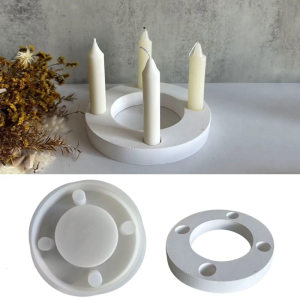 4 Holes Holder Mold Silicone Molds 3D Base Moulds Handcrafted Candlestick Making Mould Making Tool