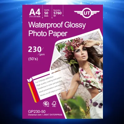 IJT GP230-50 Waterproof Glossy Photo Paper A4 Size 230g 230gsm (Each Pack 50Sheets) Inkjet Paper 50s