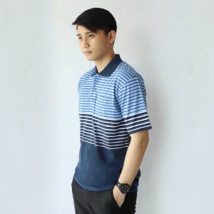 Noveli wear - Kaos Kerah Pria Dewasa Distro Salur Saku Lengan Pendek | Polo Shirt Motif