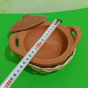 combo 2 bộ nồi đất kho quẹt không men nhí có rế tre
