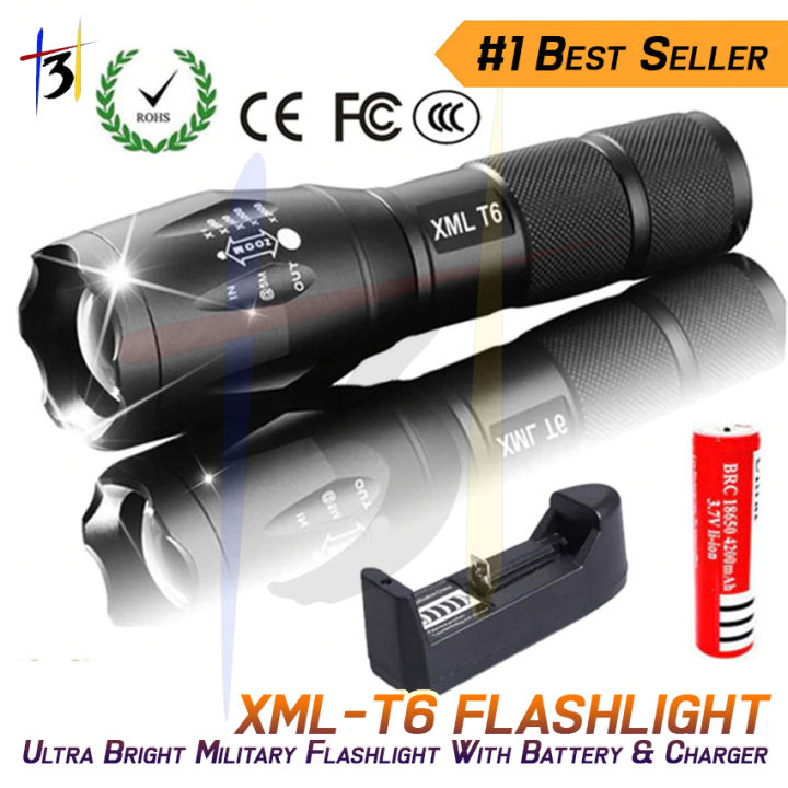 Tactical Flashlight Ultra Bright Military Flashlight Zoomable LED