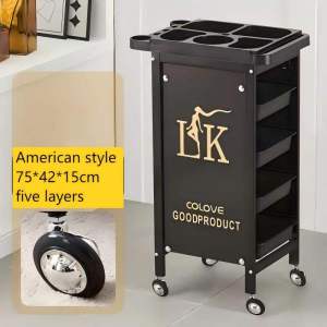 5-Tier Salon Trolley With Lockable Wheels Hairdressing Cart Beauty Storage Cart Barber Shop Tool Rack
