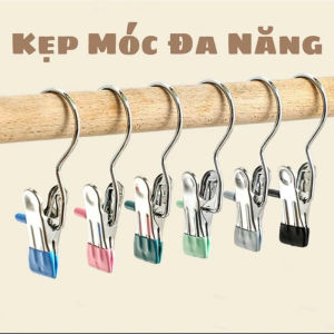 Móc Kẹp Quần Áo Đơn Đầu Bọc Nhựa PVC Chống Tuột Móc Inox Treo Quần Áo Dạng 1 Kẹp Tiết Kiệm Diện Tích Đa Năng Tiện Dụng