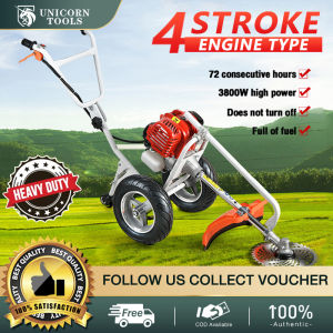 Unicorn 4 Stroke Grass Cutter gasoline Engine heavy duty Gasoline Grass Brush Cutter Trimmer Multifunction Small Handheld Home Gasoline Powered Portable Lawn Mower trimmer garden tool brush grass trimmer