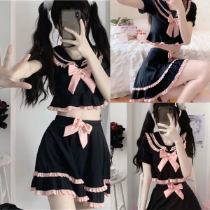 Phong cách Bộ Đồ Tắm cho nữ sinh cung đồ bơi hai chiếc Đồ bơi họa tiết kẻ Đồ bơi cho bé gái Bộ đồ bơi Ruffle