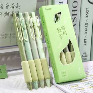 4Pcs/set High-Appearance Color Gel Pen Simple Pressing Pen for School Writing Kawaii Cappuccino Mocha Neutral Pen Office Supplies Stationery Gift