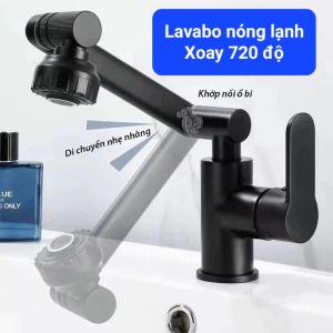 Vòi lavabo nóng lạnh thiết kế xoay 360 độ-vòi nước lavabo cao cấp sang trọng thích hợp với bồn rửa mặt/rửa bát