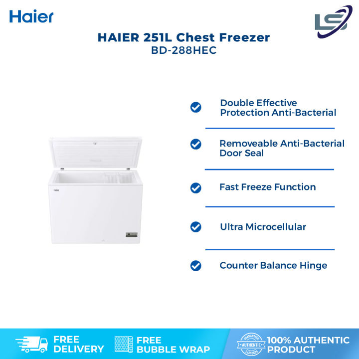 HAIER 251L Chest Freezer BD288HEC Fast Freezing Convertible