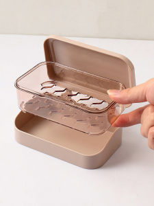 Large Capacity Soapbox Double Layer Soap Box Creative Soap Dish With Lid Drain Soap Box Dormitory Household Soap Box