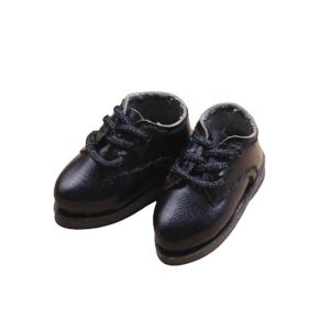 COUPLECOL 1Pair Mũi tròn Giày búp bê BJD 1/12 Giày búp bê Da PU Giày búp bê BJD PU Đồ chơi quần áo mini Mini Giày da PU búp bê Búp bê BJD 1/12