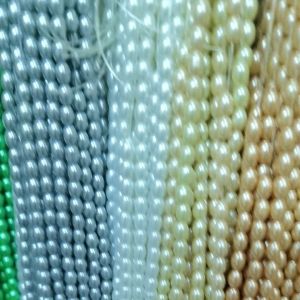 MUTIARA SINTETIS OVAL 6 MM KUALITAS BAGUS DAN KILAP PER RENTENG