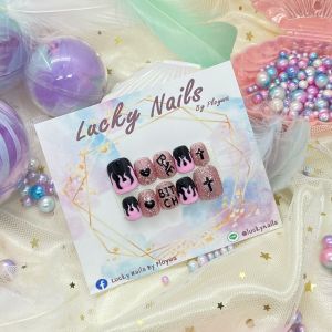 LZ147 เล็บปลอมเจลแท้พร้อมติด ฟรีกาว+ตะไบ และของแถมสุด cute