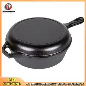 Winnereco Classic Cast Iron Frying Pan with Handle 10-inch Heavy Duty Non-Stick Coating for Daily Cooking