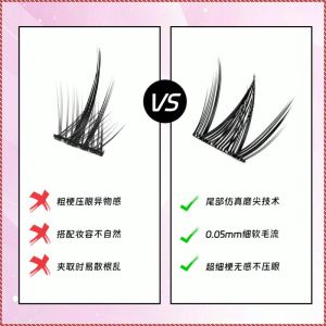 แผ่นแปะขนตา ใช้งานง่าย เหมาะกับรูปทรงของดวงตา สติ๊กเกอร์ขนตา ติดเอง ความงามและการดูแลผิว แต่งหน้าทุกวัน