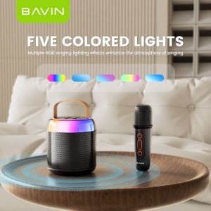BAVIN BM19 Bluetooth Wireless w/ Microphone & LED Light Portable Speaker Multi-Function HiFi Sound