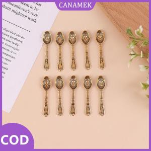 CANAMEK✨ 10 cái bộ thìa dao kéo mini cổ điển Đồ chơi Bộ đồ ăn thu nhỏ Nhà búp bê