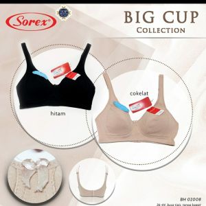 3Pcs Bra Bh Busa Tipis Tanpa Kawat Kait 3 Sorex 02008 | Bra Wanita Dewasa Cup Besar Size 36-44