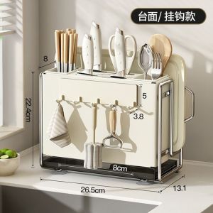 Kệ Để Dao Thớt Nhà Bếp Chất Liệu Kim Loại Có Thể Treo Tường Giá Đựng Dao Thớt Phòng Bếp Tiện Lợi