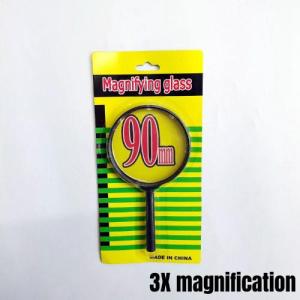1Pc Handheld Magnifier Plastic Magnifying Glass for Reading Jewelry Home Office Desk 90mm 3X