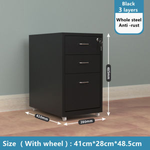 Metal Drawer Organizer Fully Steel Cabinet Heavy Duty 3/5/6L Pedestal Drawer Metal Cabinet with Wheels &Lock