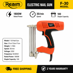 REAIM F30 Electric Brad Nailer Woodworking Nail Machine for Furniture Carpentry Decoration and Home DIY