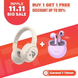 Ripple Bluetooth Headphone Wireless Noise Canceling with TF Microphone Headphone TWS earphone bundle
