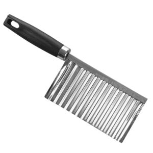 (304 STAINLESS STEEL) WJS Crinkle Cut Fries Knife Potato Slicer Wavy Vegetable Slicer Crinkle French Fries Cutter Potato Chips Vegetable Chopper Kitchen Utensils Food Chopper Pisau Pemotong Kentang Beralun Ketang Ala Zig Zag